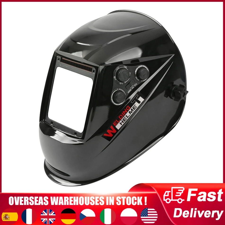 Saules automātiskā tumšošanas metināšanas maska liela skata patiesā krāsa arku