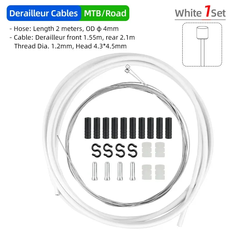 Deemount Brake Derailleur Cables Kit &ndash; Durable Carbon Steel Construction Shift Kit D01D04 WT / CHINA