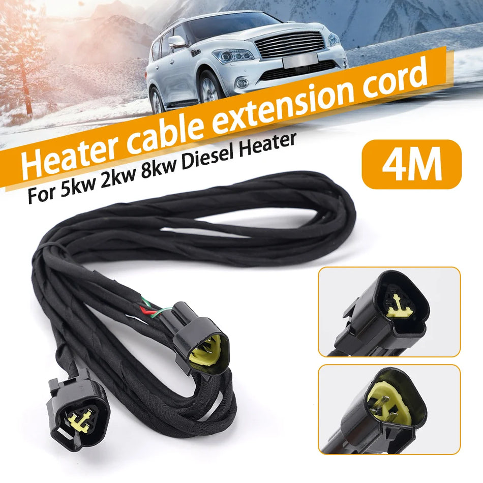 Hulit 4M Diesel Heater Cable Extension, 12V and 24V, 2kW-8kW, Car Accessories