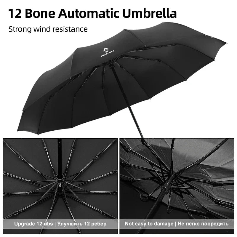 Compact Automatic Folding Umbrella for Renault Koleos Clio Laguna Megane Duster Logan - Car Accessories