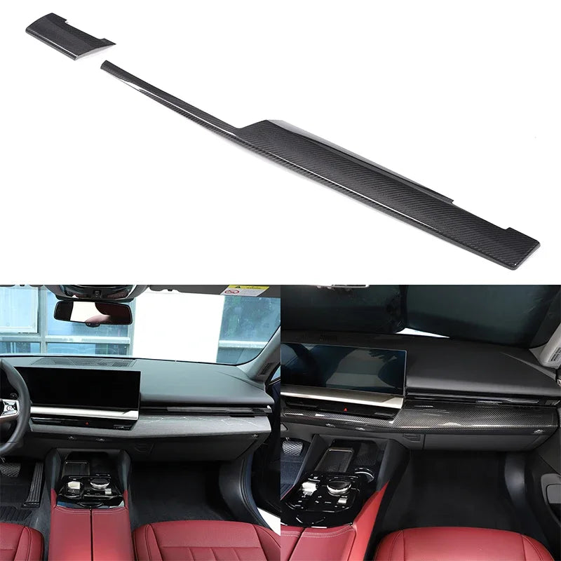 Ægte kulfiber instrumentbræt paneldækning til BMW 5-serie G60