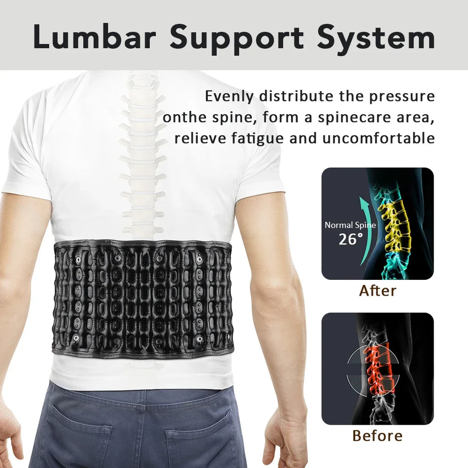 Inflatable Waist Belt With Air Pump - Lumbar Support