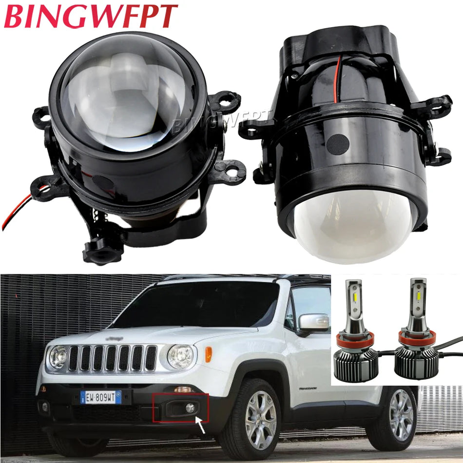 Rūko žibintai Bixenon LED H11 D2H projektoriaus objektyvas 3.0 colių Jeep Renegade BU 2015-2018, Cherokee KL 2014-2017