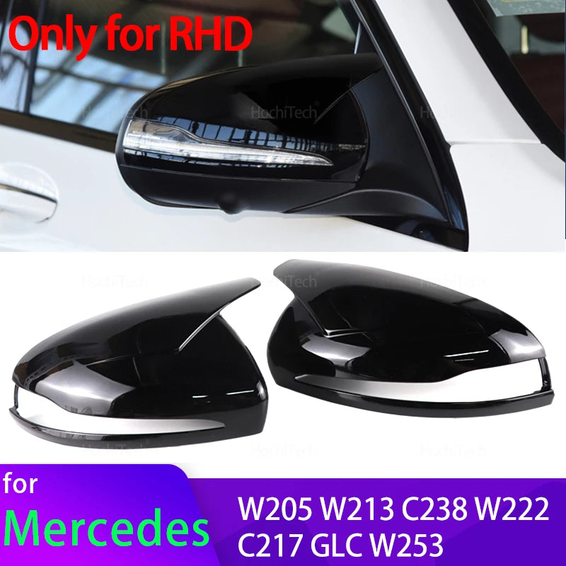 Juodas galinio vaizdo veidrodžio dangtelis Mercedes-Benz W205 W213 C238 W222