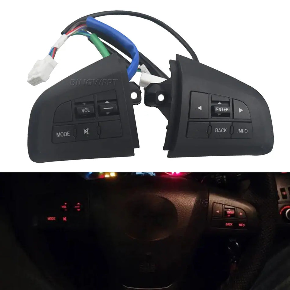Steering Wheel Switch Volume Audio Control Button With Red Backlight For Mazda 3 BL For Mazda CX5 CX-7 2011-2015 by InterCyprus Trading Ltd