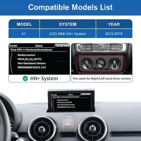 12.3'' Ultra-thin Multimedia touchScreen Wireless Carplay Android Auto For Audi A1 2012-2018 With Mirror Link Airplay Function by InterCyprus Trading Ltd