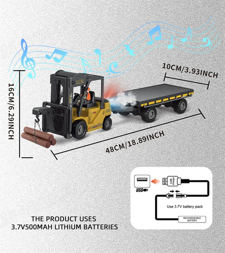 2In1 RC Forklift Truck With Trailer &ndash; Realistic Sound