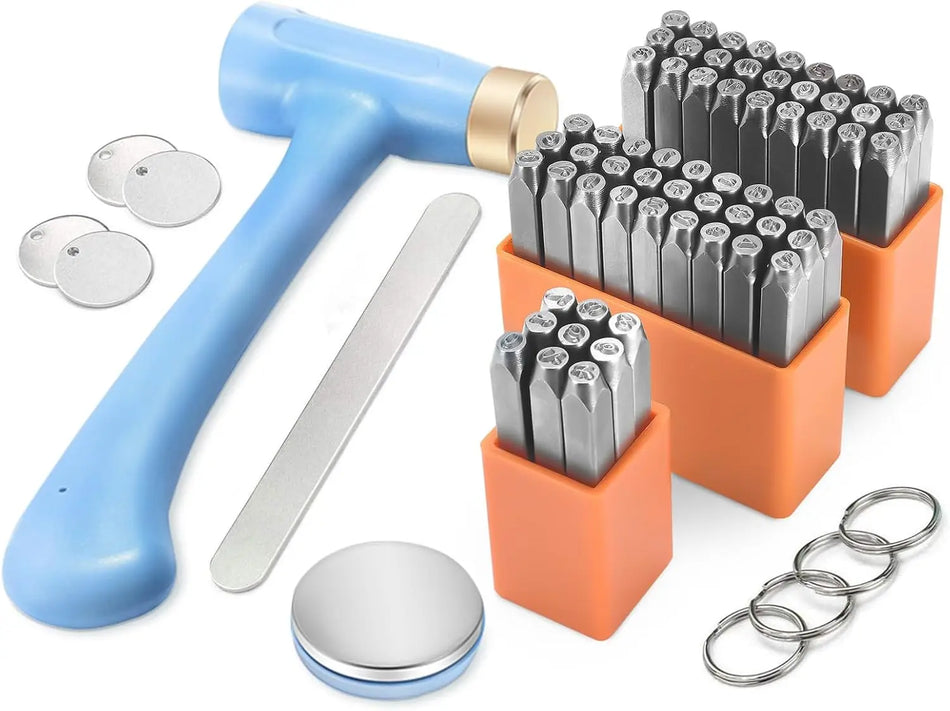 Avainnumerot ja kirjainsetti 63 kpl 3 mm aakkosleimasinpaketti