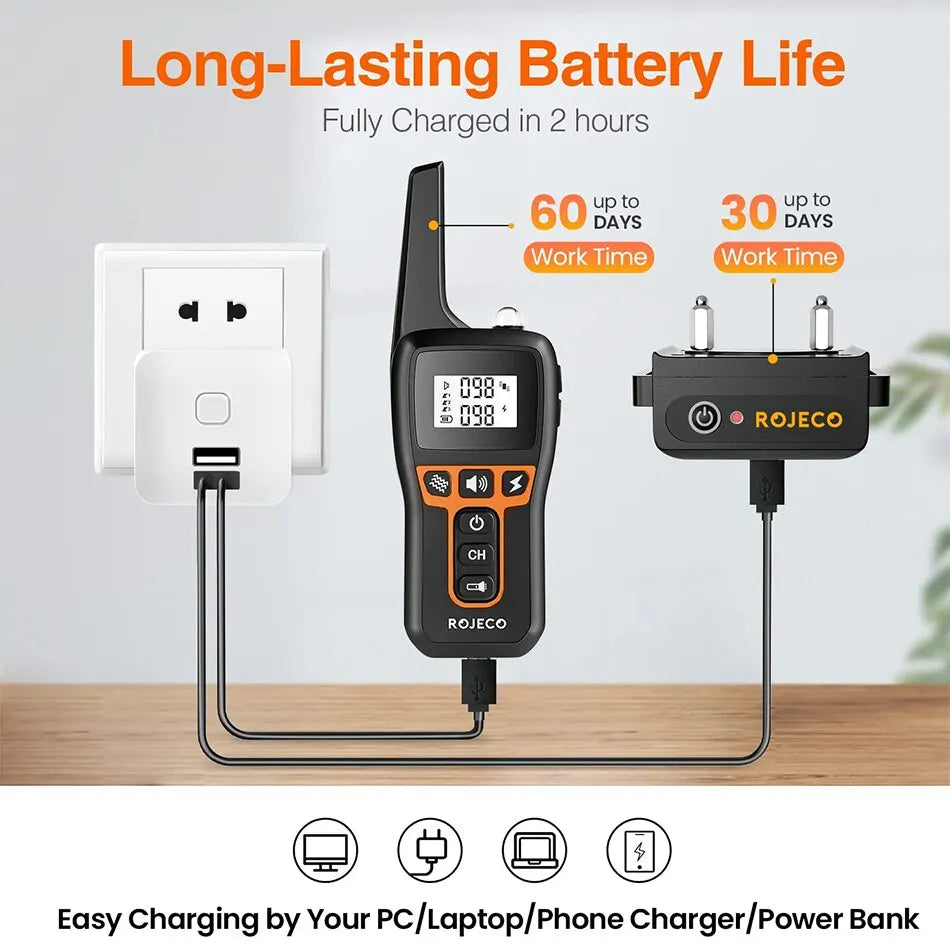 ROJECO PD529 1000M Electric Dog Training Collar &ndash; Long Range