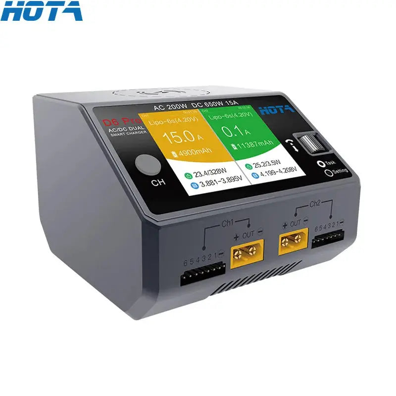 HOTA D6 Pro Black AC 200w DC 2x325w /15a Channel Smart Battery Charger Discharger Lipo Charger For Rc Drone Spare Parts by InterCyprus Trading Ltd