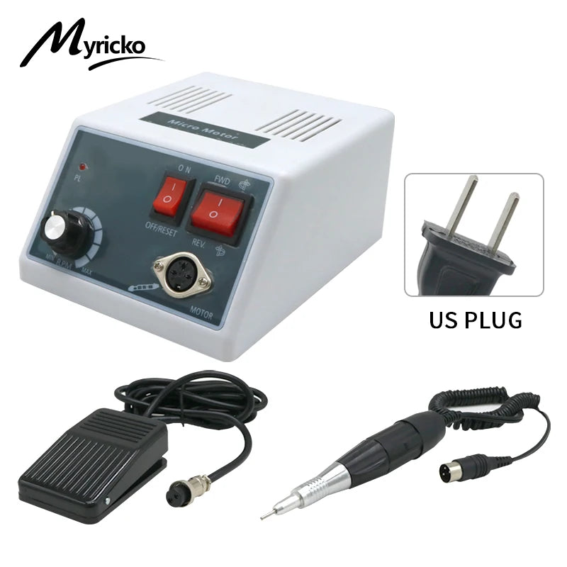 35000RPM Professional Nail Polisher Micromotor &ndash; Low Noise 102 Drill US SET