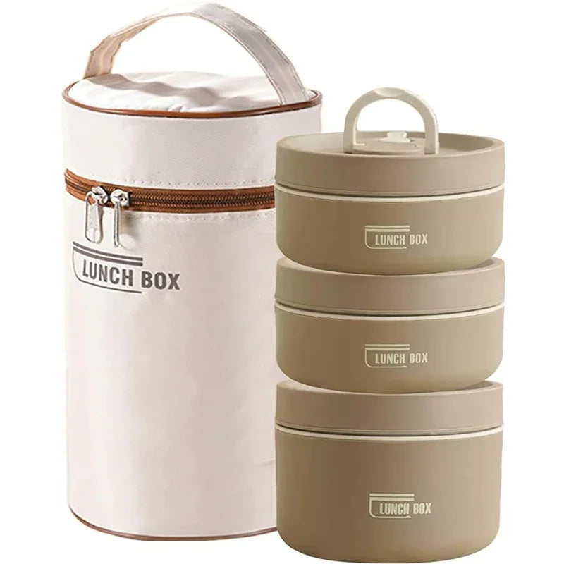 Insulated Lunch Box Set &ndash; Stackable 3 Compartments Durable khaki / 3