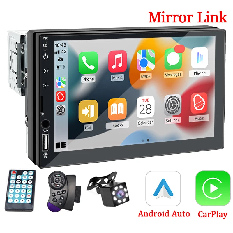 Ραδιόφωνο Αυτοκινήτου Hippcron 7024OSD 7 ιντσών CarPlay Android Auto, Bluetooth MirrorLink, Universal Autoradio