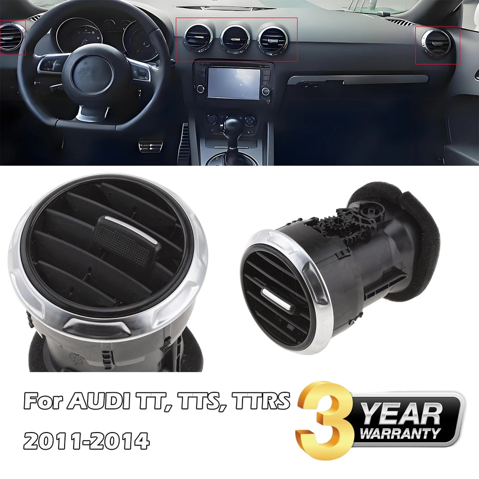 Wlot AC deski rozdzielczej do Audi TT 2011-2015 i TT RS 2012-2013, konstrukcja z plastiku i gumy