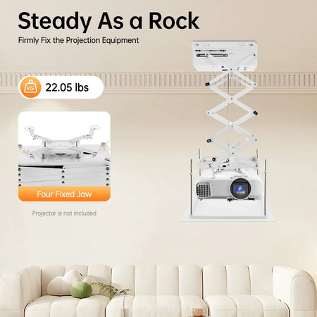 Projector Lift Ceiling Mount &ndash; 22lb Capacity, 24W Remote