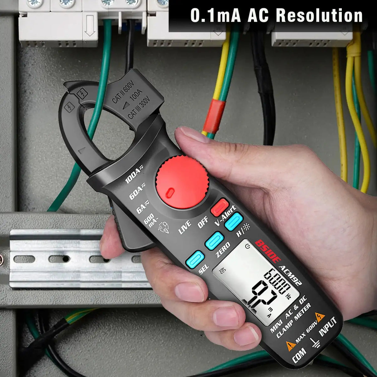 BSIDE ACM92 Digital Clamp Meter 100A DC AC Car Repair