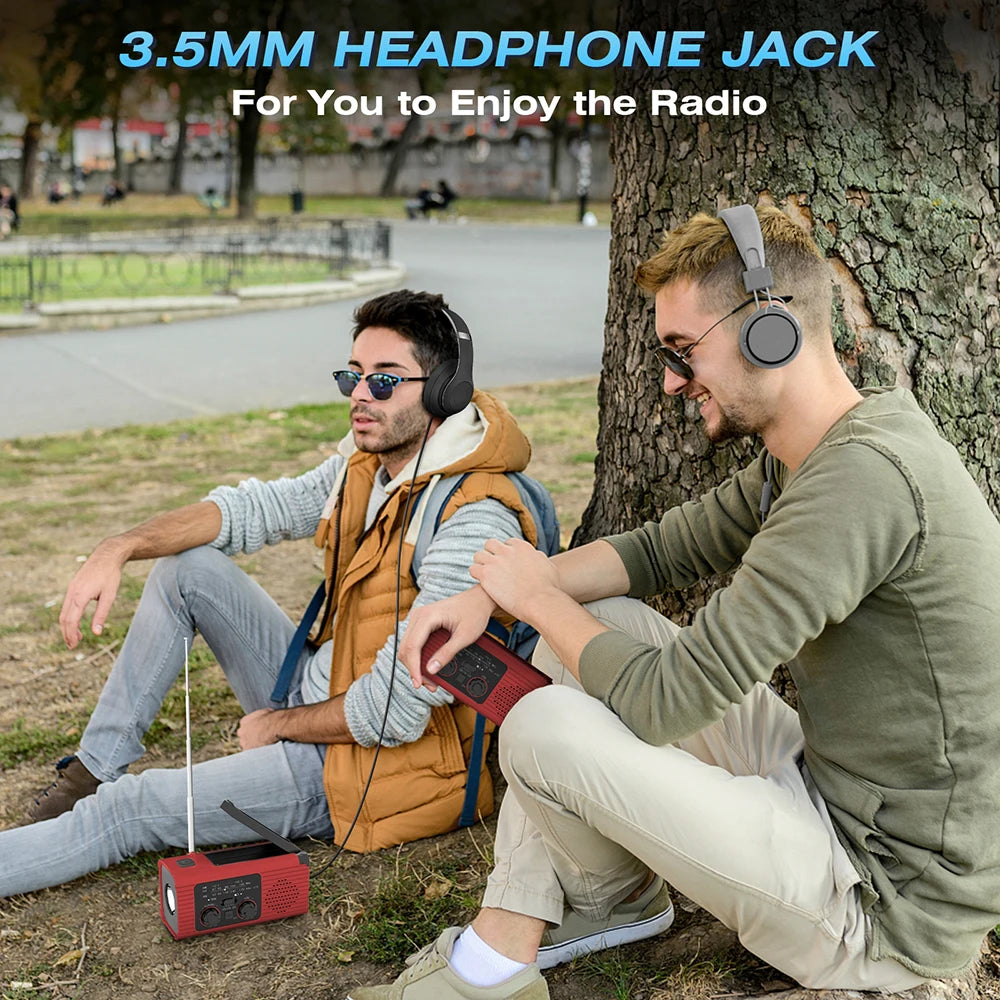 Solar Rechargeable Radio with LED Light - Emergency &amp; Outdoor Use