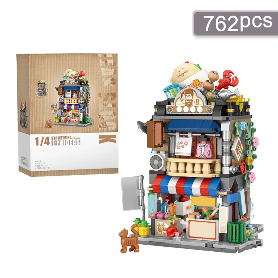 City Mini Street View Gourmet Snack Bar Building Blocks Toy