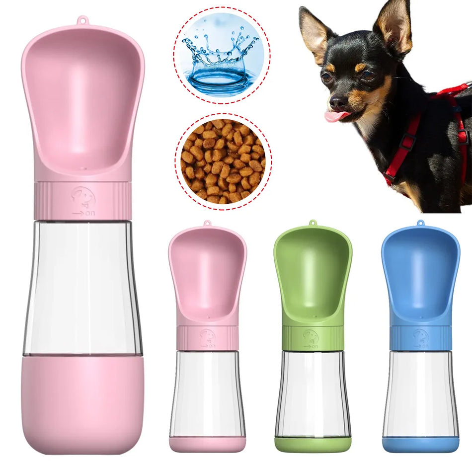 🟠 2 In 1 Portable Dog Water Bottle For Small Large Dogs Cats Outdoor Walking Drinking Bowls Pet Feeder Puppy Chihuahua Supplies