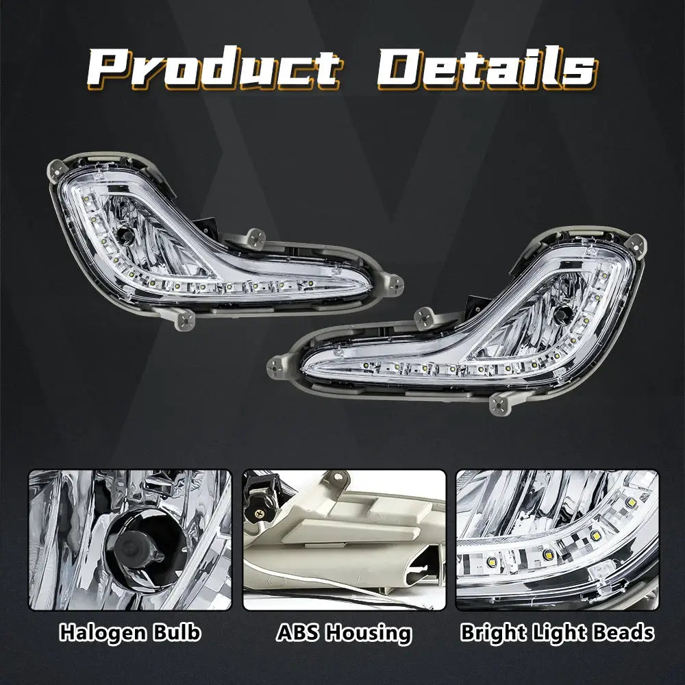 For Hyundai Accent 2012 2013 2014 2015 2016 2017 DRL LED Daytime Running Light Fog Lamp Car Auto Headlight Waterproof Daylights by InterCyprus Trading Ltd