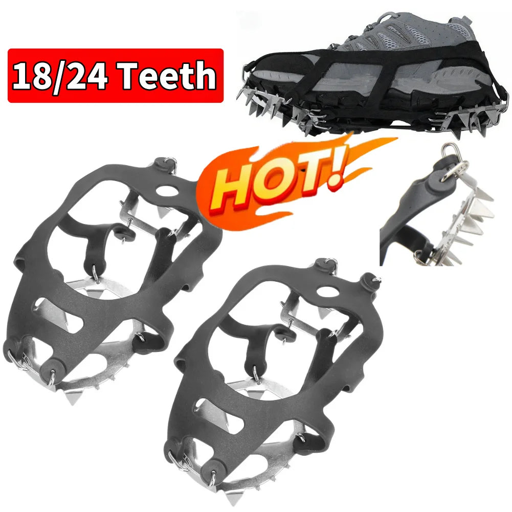 18 Teeth Steel Ice Gripper Spikes for Ultimate Snow &amp; Ice Traction