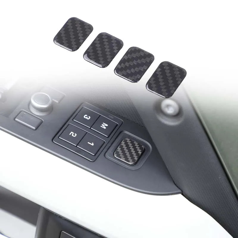 Autocolantes de Ranhura Elevada em Fibra de Carbono Real para Defender 90 110