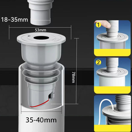 Silicone Sewer Seal Ring 35-40mm gray