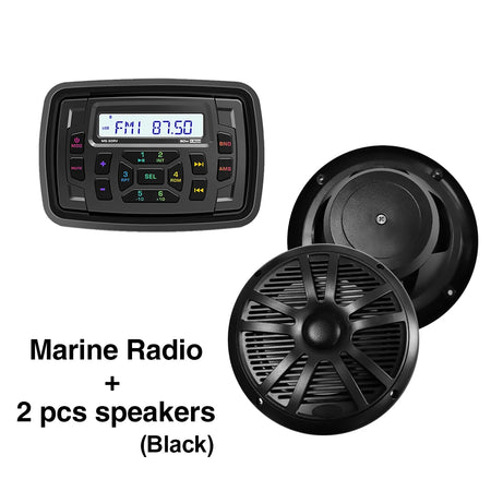 MS-30RV-1 RV Marine Stereo &ndash; Bluetooth IPX5 Waterproof Radio Black