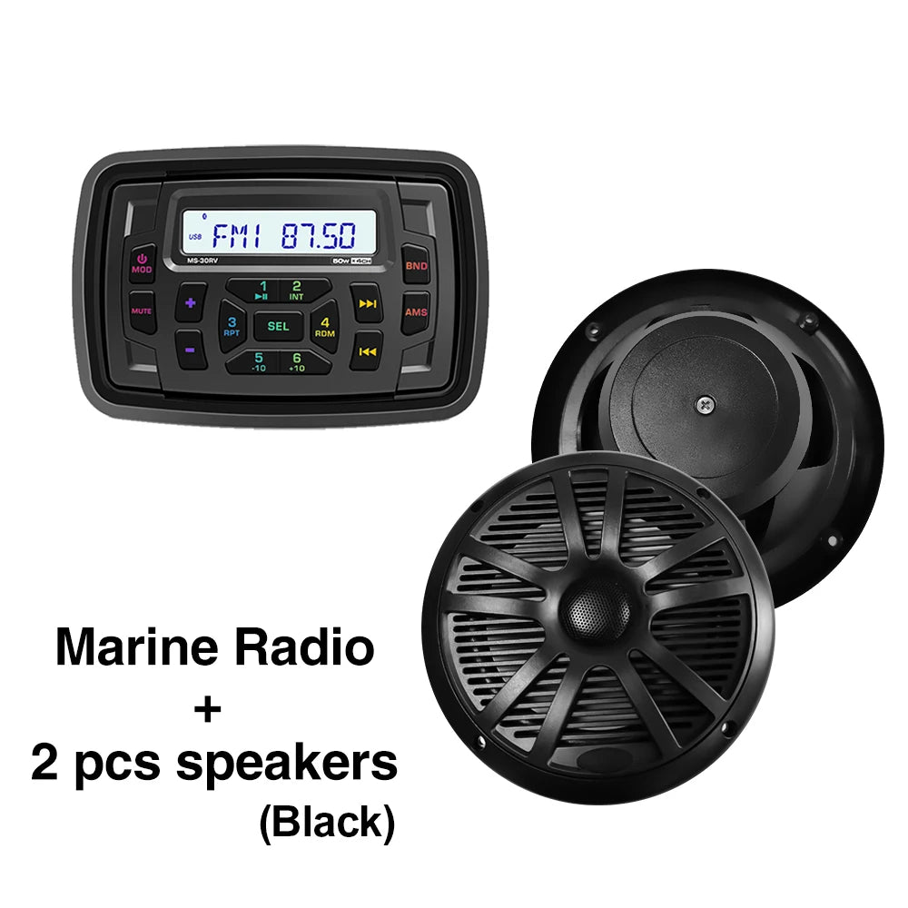 AKAMATE RV Radio MP3 Media Player &ndash; Waterproof Bluetooth radio black