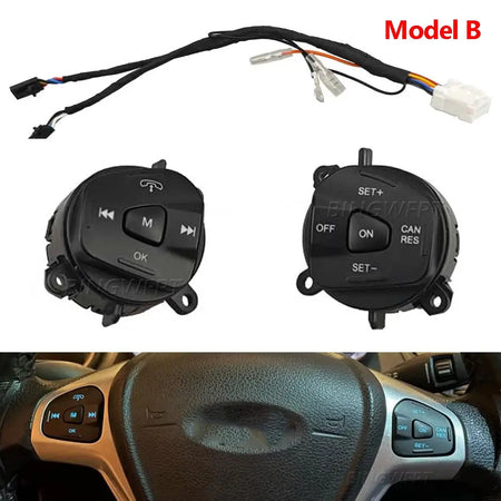 Car Accessories Steering Wheel Volume Control Switch With Blue Backlight For Ford Fiesta MK7 MK8 Ecosport 2013 2014 2015 by InterCyprus Trading Ltd
