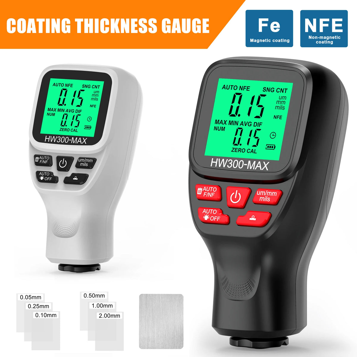 Dft Measuring Device Car Paint Film Tester LCD Display Car Coating Thickness Gauge 0-2000UM ...