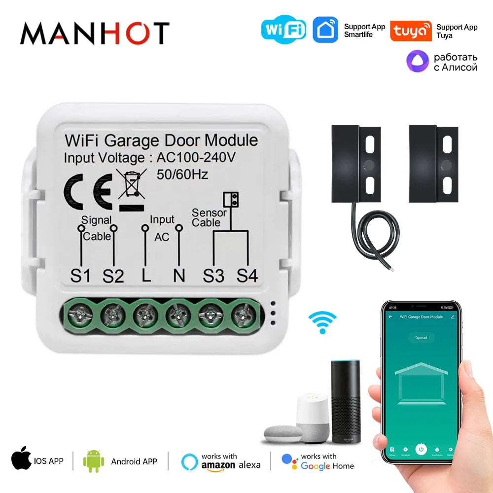 Tuya Zigbee/WiFi Smart Garage Door Opener - Voice Control, Alexa Compatible wifi version