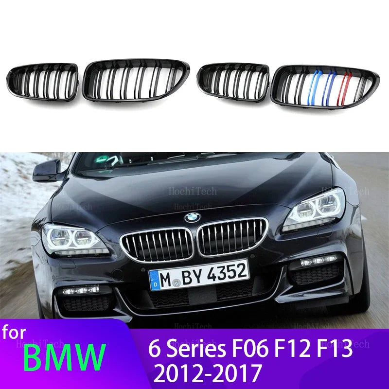Parrilla delantera negra brillante con doble listón para BMW Serie 6 F06 F12 F13