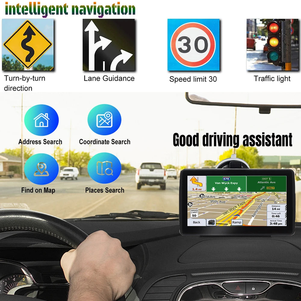 WEEKJOOY 7 Inch GPS Navigation &ndash; Free Map Updates for Europe and North America
