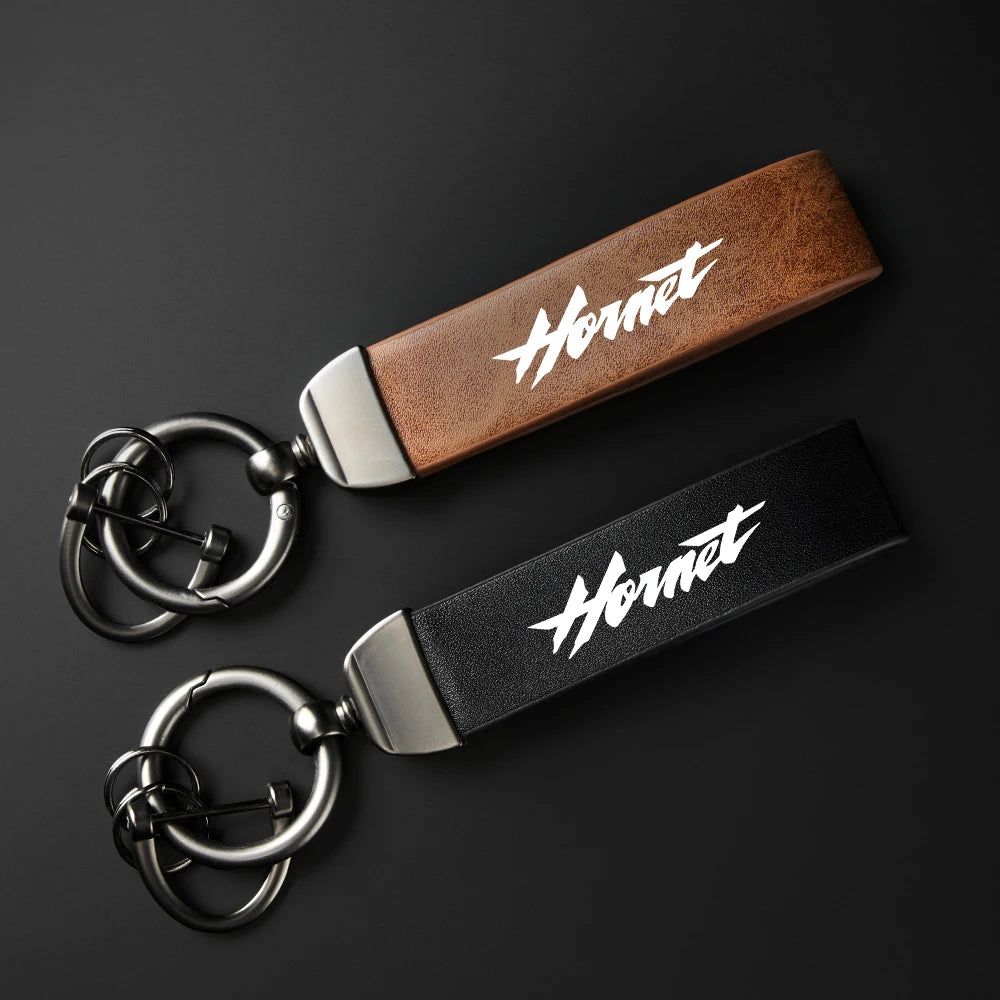 High-Grade Leather Keychain Holder for Honda CB Series Motorcycles