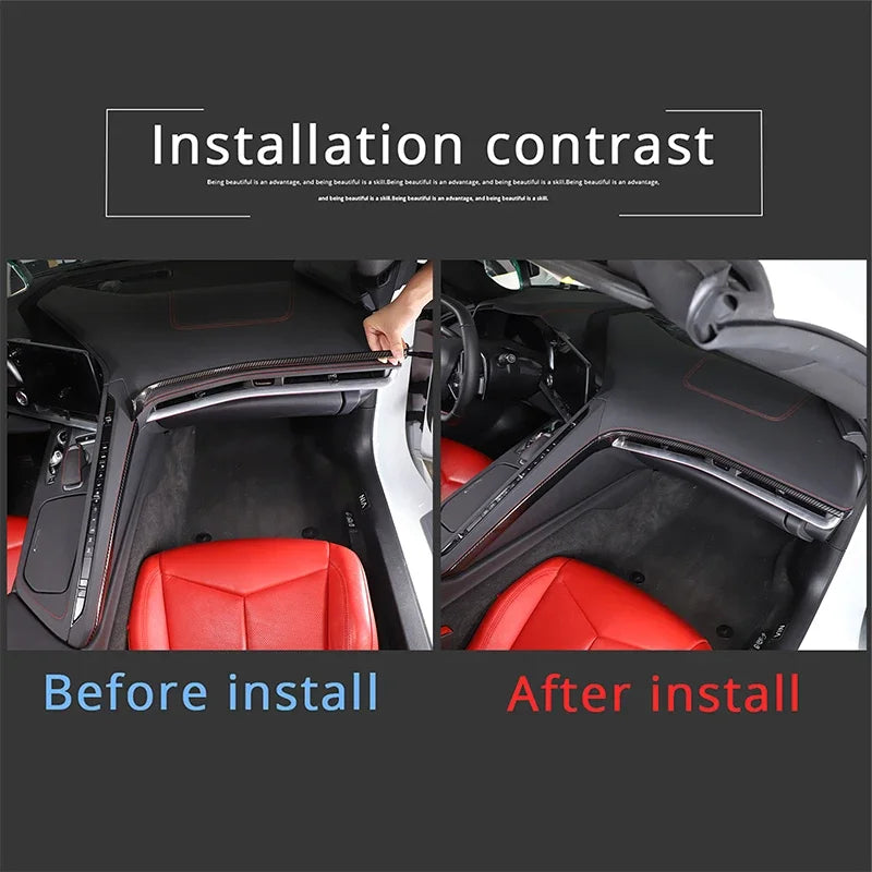 Painel de Acabamento da Consola Central Chevrolet Corvette C8 ABS 2 Peças