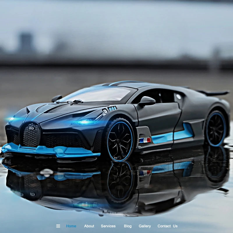 1:32 Bugatti Veyron Divo Alloy Diecast Car Model - Pull Back Miniature Vehicle for Kids