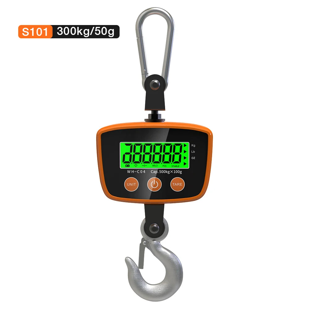 Heavy Duty Crane Scale 300Kg 500Kg WH-C04 &ndash; LCD Display 300kg 50g