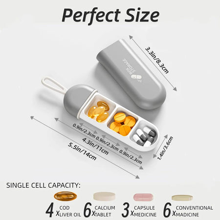 Portable Mini Pill Case &ndash; Waterproof Travel Organizer for Daily Medication