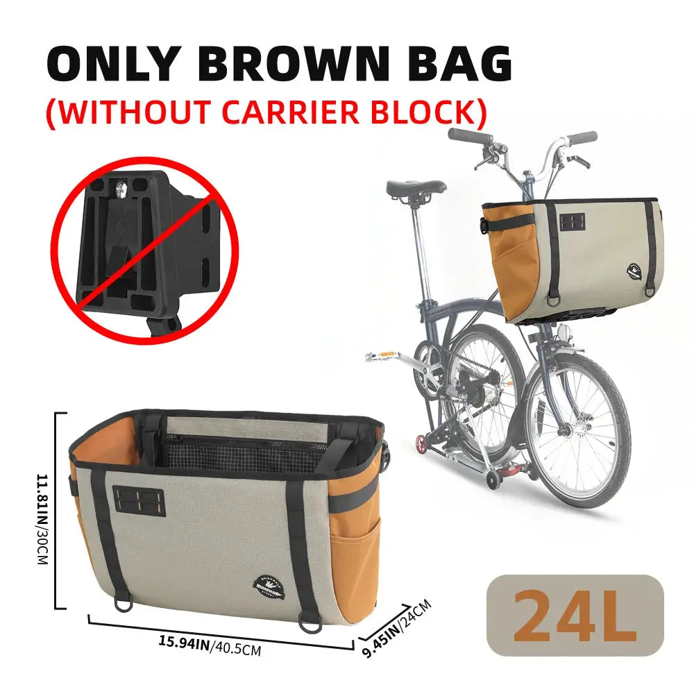 Rhinowalk Bike Handlebar Bag For Brompton Folding Bike Pet Carrier Bag Cycling Front Basket Bag With Hidden Support Frame by InterCyprus Trading Ltd