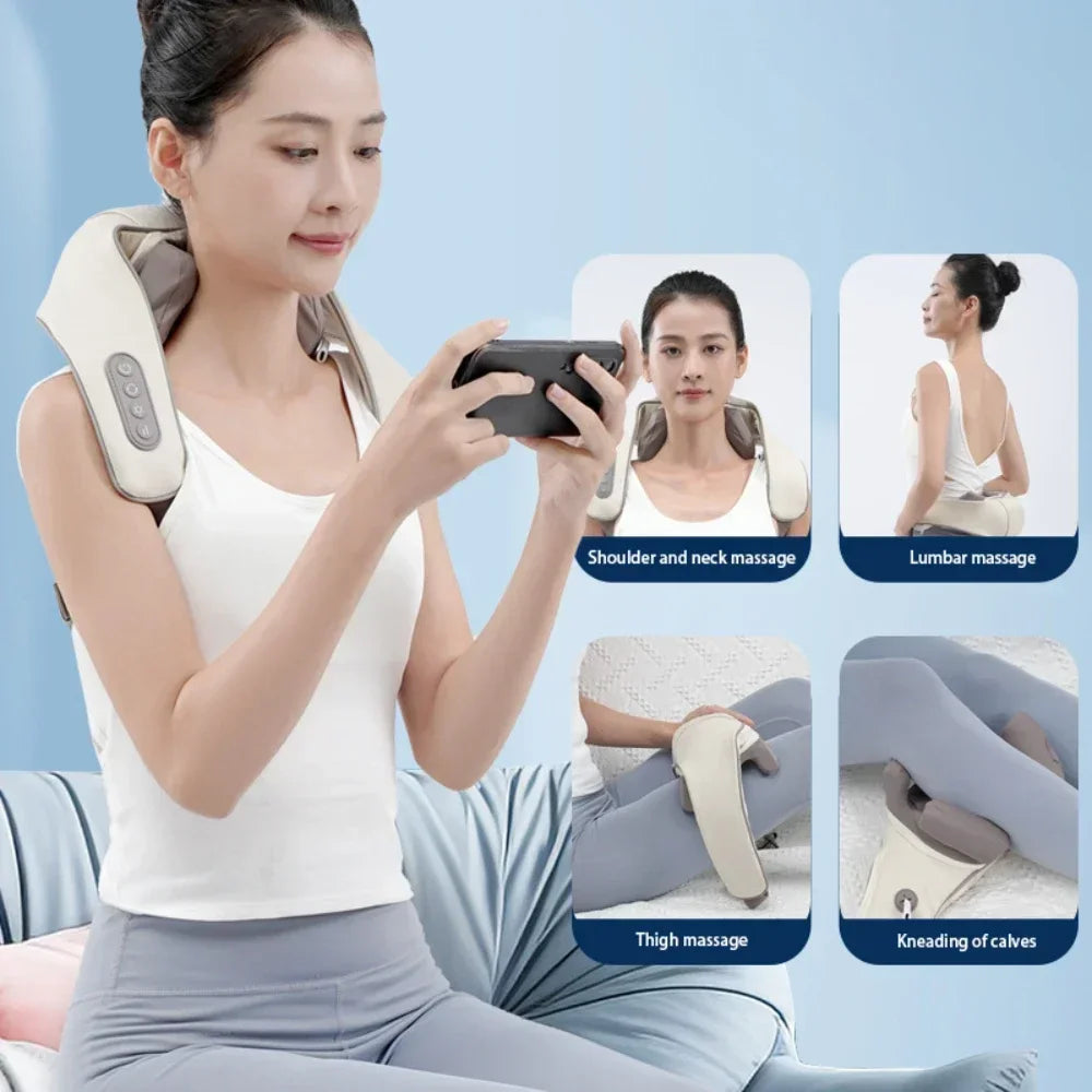 P100 &ndash; Heated Shiatsu Neck Massage Wrap With Heat Therapy