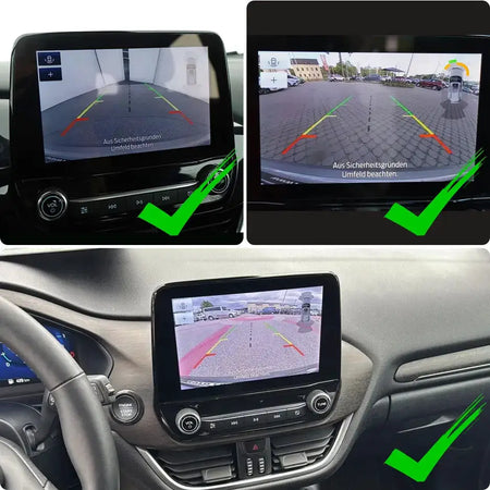 GreenYi HD Car Rear Trunk Handle Camera For Ford Fiesta MK8 HB Focus Mk4 2017~2022 Puma 2019~2023 SYNC 2 SYNC 3 OEM Plug 54Pin by InterCyprus Trading Ltd