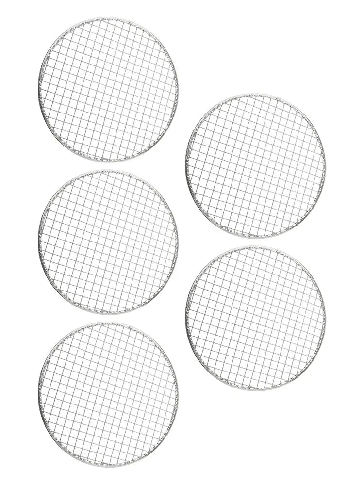 5-Piece Round Stainless Steel BBQ Grill Mesh Set