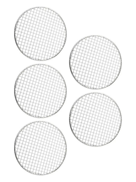 5-Piece Round Stainless Steel BBQ Grill Mesh Set