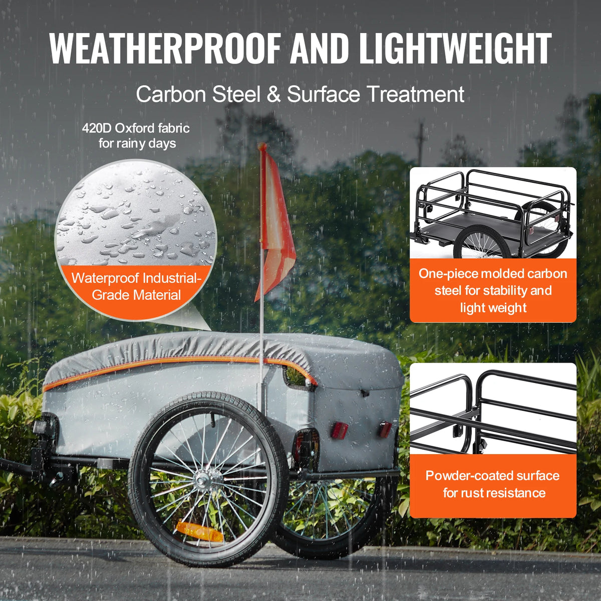 SucceBuy Bike Cargo Trailer Foldable Wagon &ndash; Waterproof