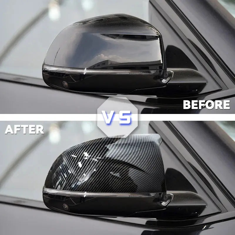 Car side Rearview Mirror caps CAP High-class Horn for BMW x3 G01 x4 G02 x5 G05 2018-2022 Black Accessories M3 Style Mirror cover by InterCyprus Trading Ltd