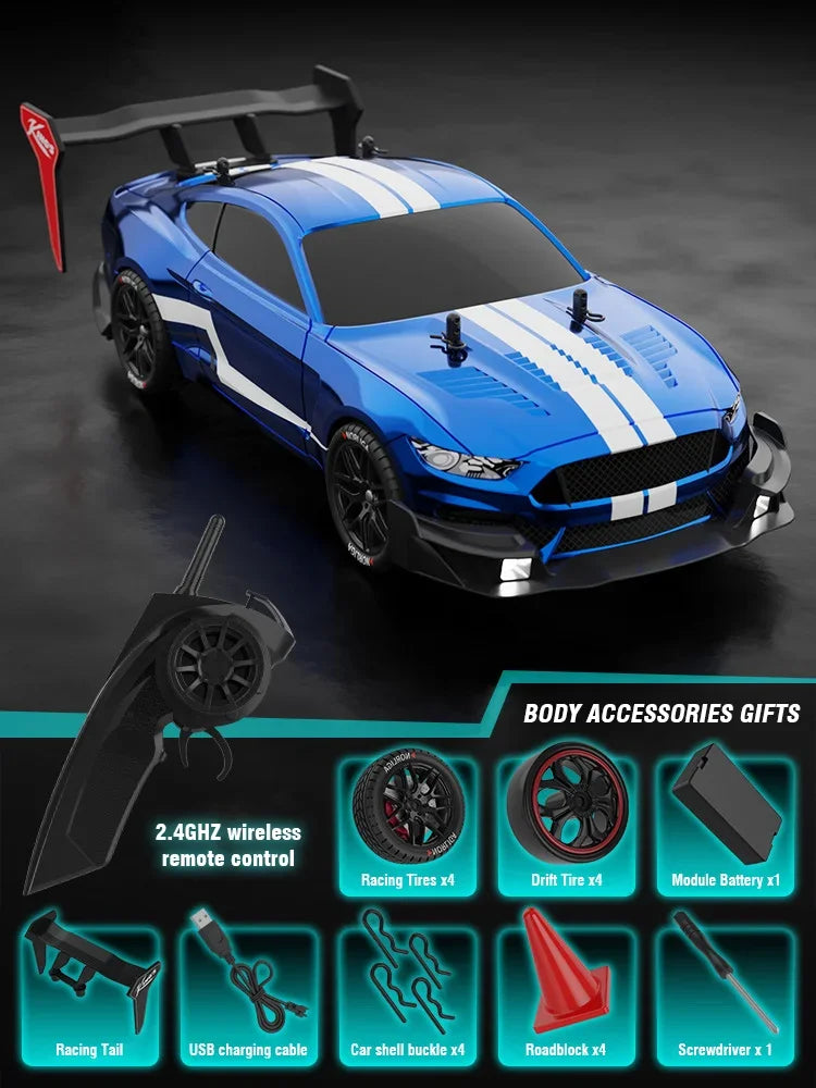 RC Car 4WD 1/14 Remote Control Drift Car &ndash; Speed 50 Km/h blue 1