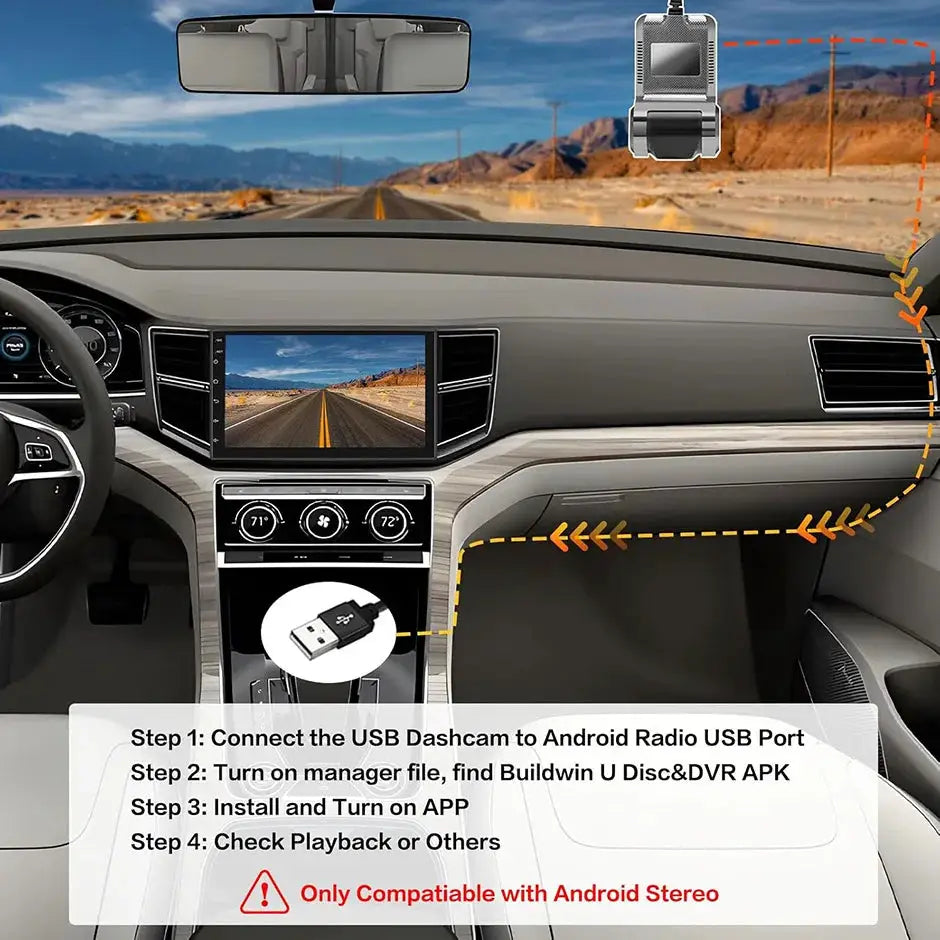 Full HD Dash Cam Android Player With ADAS LDWS Voice Alarm Recording by InterCyprus Trading Ltd