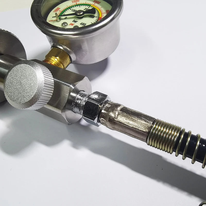HPA Air Diving DIN G5/8 Fill Station Adapter with Stainless Steel Gauge