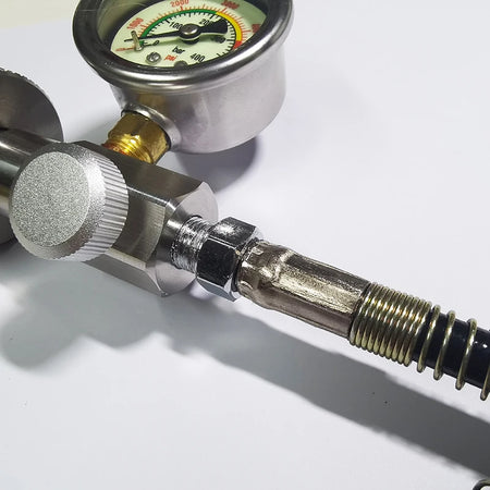HPA Air Diving DIN G5/8 Fill Station Adapter with Stainless Steel Gauge